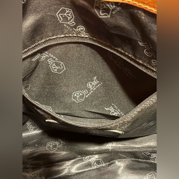 Valentina Black and Brown Shoulder Bag with Leather Handles - Picture 11 of 16